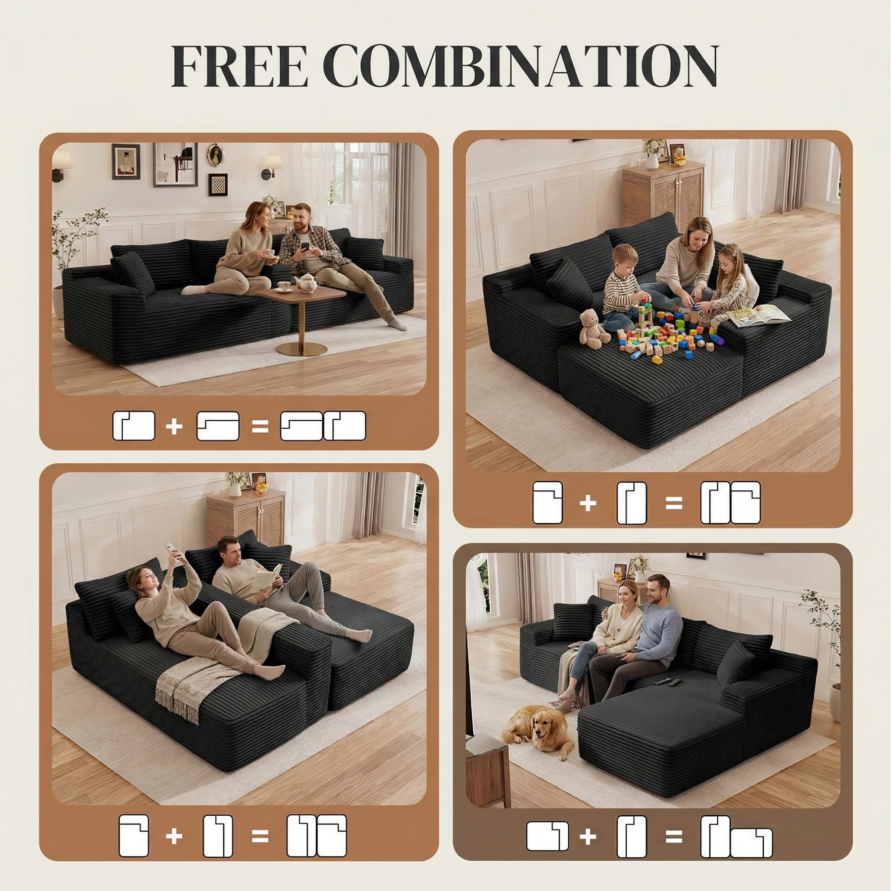 The 5 Best Couches Under $1,000 in 2026 That Don't Feel Cheap 2 Poblink 95' L Shaped Cloud Boneless Sectional Couches for Living Room, Modern Co — product photo