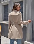 Wantdo Women's Waterproof Trench Coat Classic Lapel Outerwear Coat with Belt