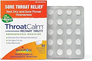 ThroatCalm Tablets for Pain Relief from Red, Dry, Scratchy, Sore Throats and...