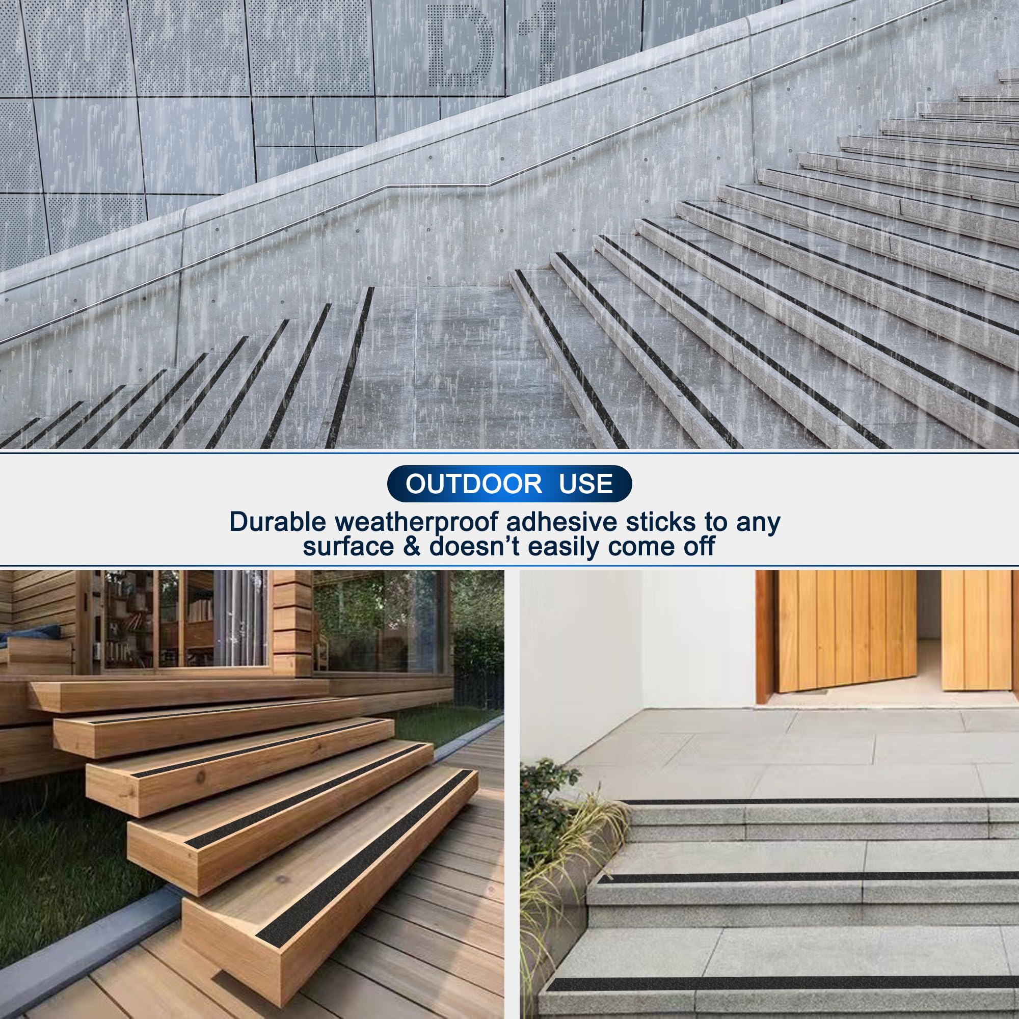 SANKEMU Cinta de tracción antideslizante resistente para escaleras al aire libre e interior, impermeable, rollo de seguridad antideslizante de 4 pulgadas x 33 pies, para escalones, rampa, tracción