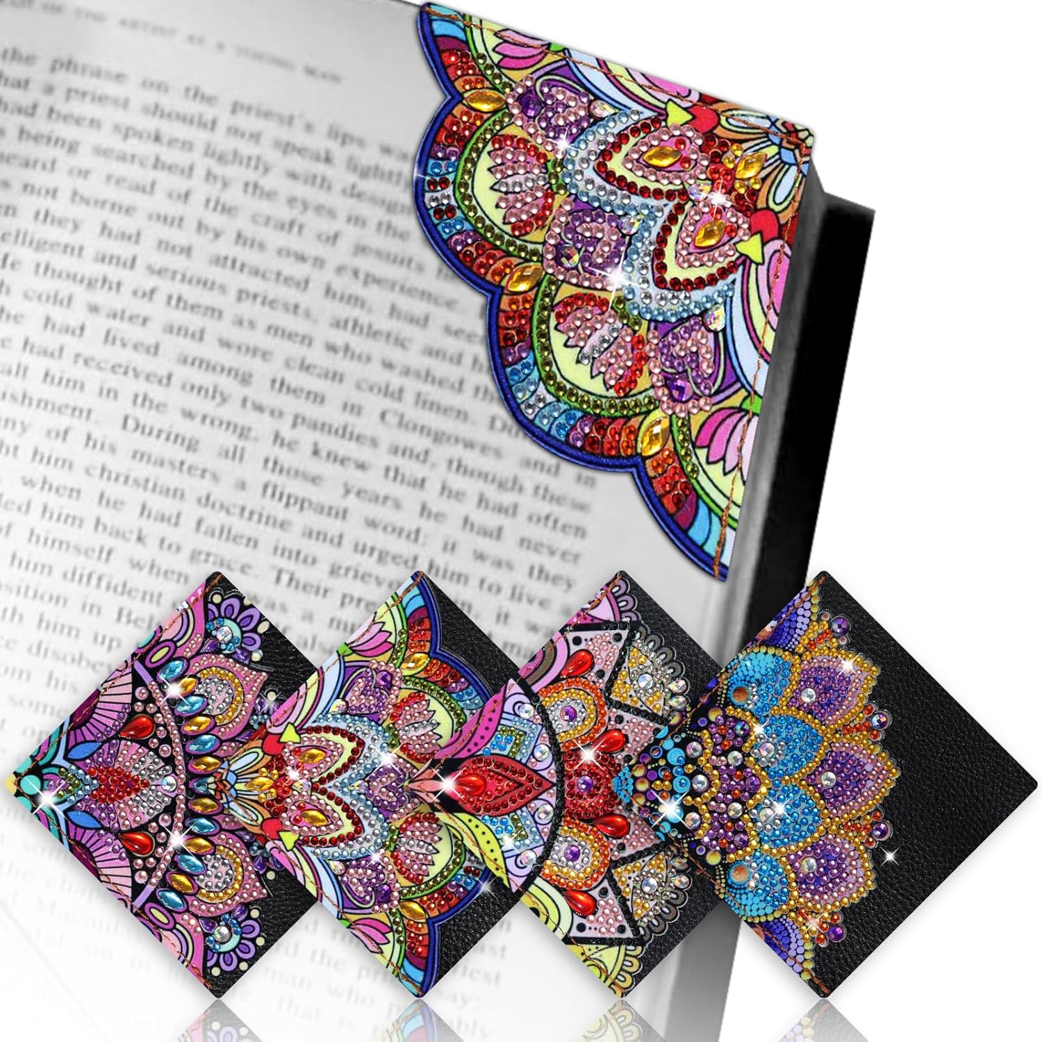 Diamond Art, Kaluofan 4PCS 5D Diamond Art Bookmarks, DIY