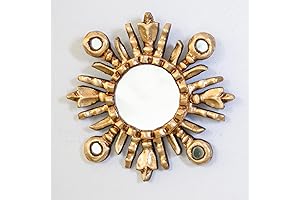 Gold Sunburst Mirror 6"- Peruvian Accent Wood
