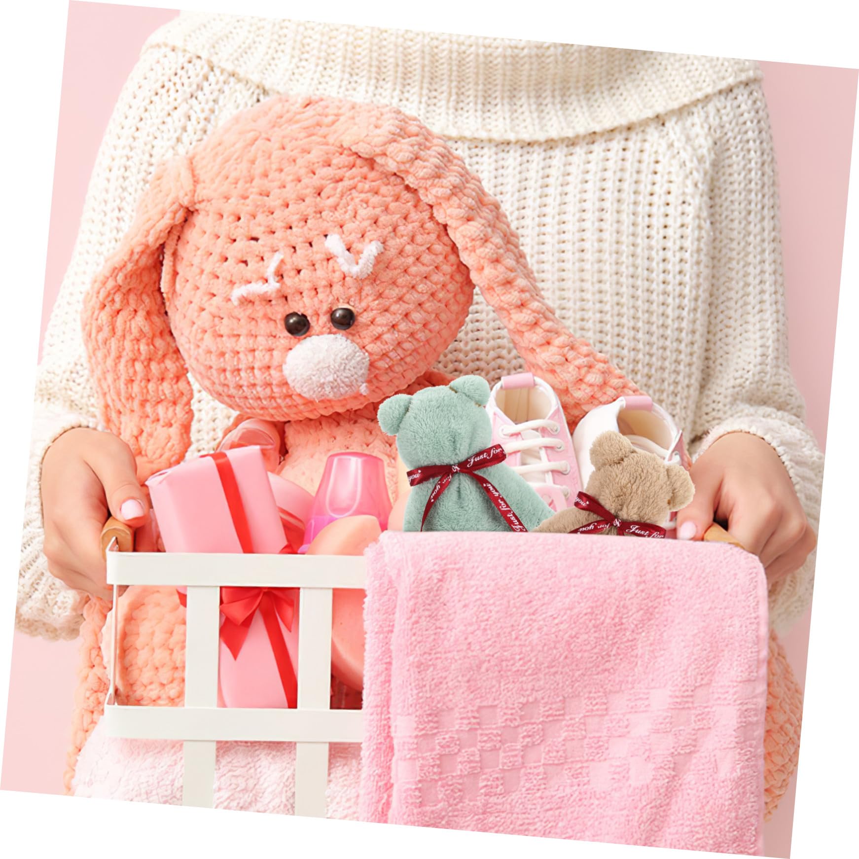 HANABASS Serviettes Visage Ours, Lot de 12, Coral Fleece