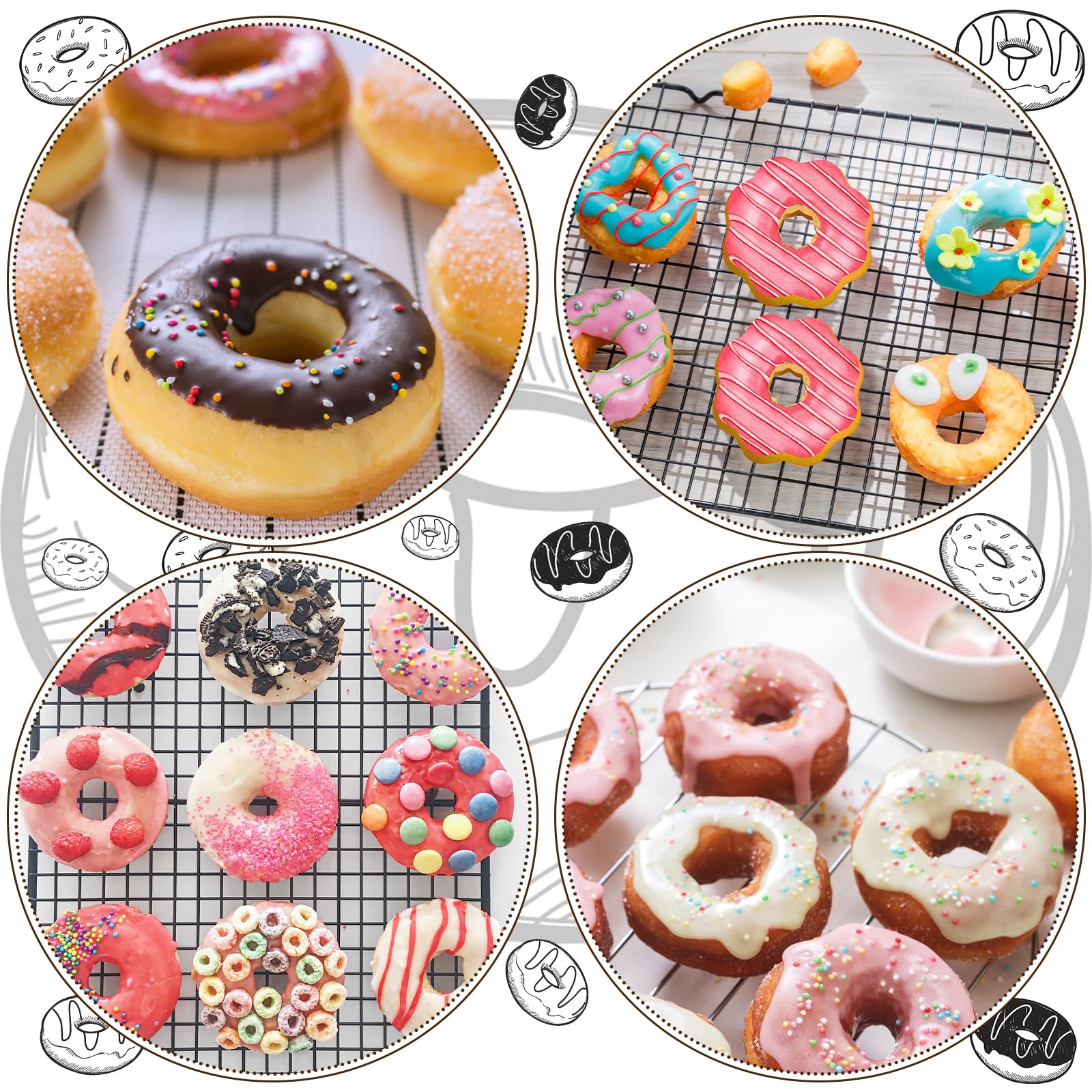 2 moldes para donas de acero al carbono con 6 cavidades para hornear donas, antiadherente, fácil de limpiar y apto para lavavajillas, molde de donas para pasteles, postres y bagel (dorado