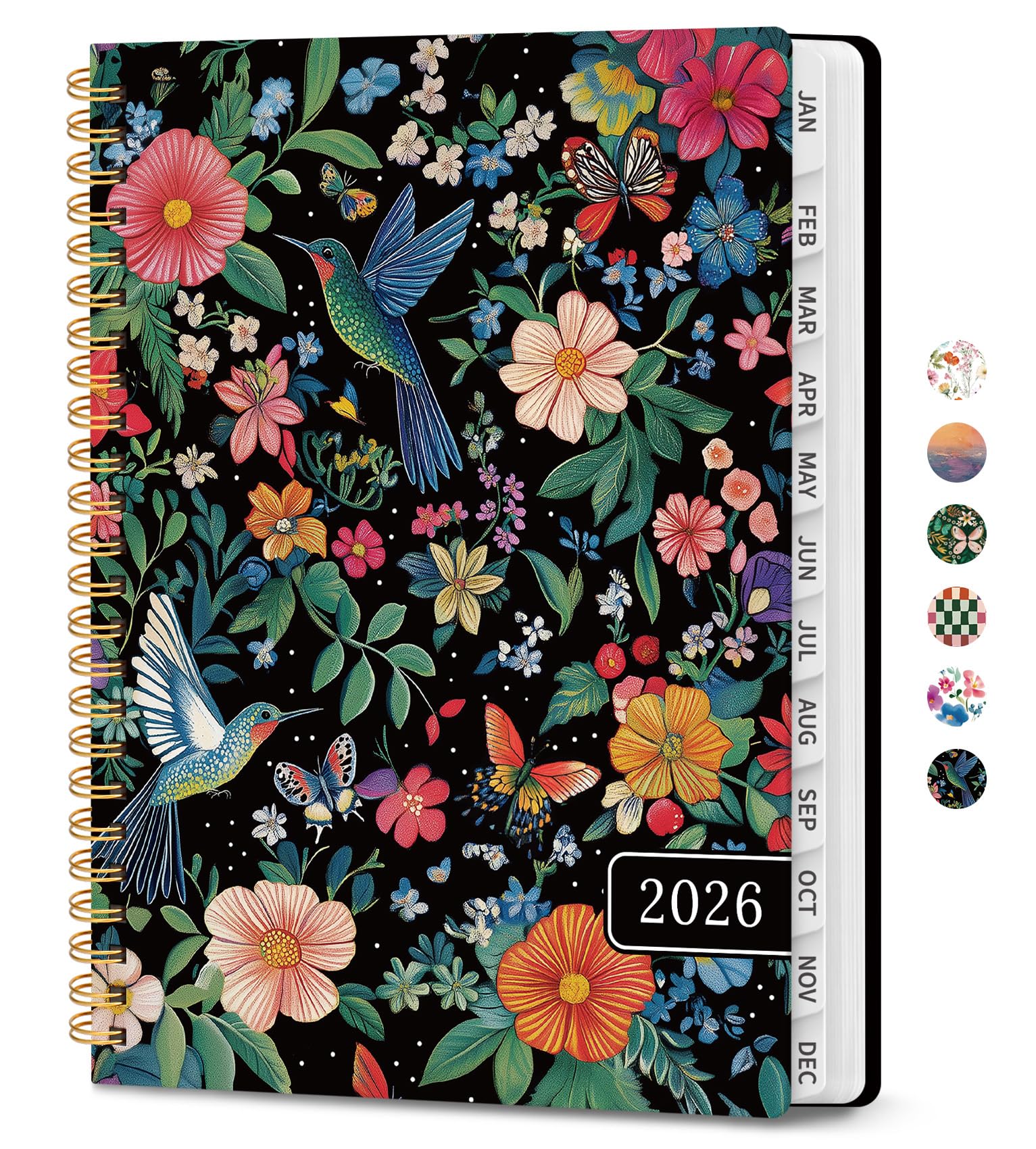 2026 Planner, Weekly and Monthly Calendar Planner for Women, Jan 2026 - Dec 2026, Hardcover Planning Agenda book with Tabs, Spiral Bound, Inner Pocket