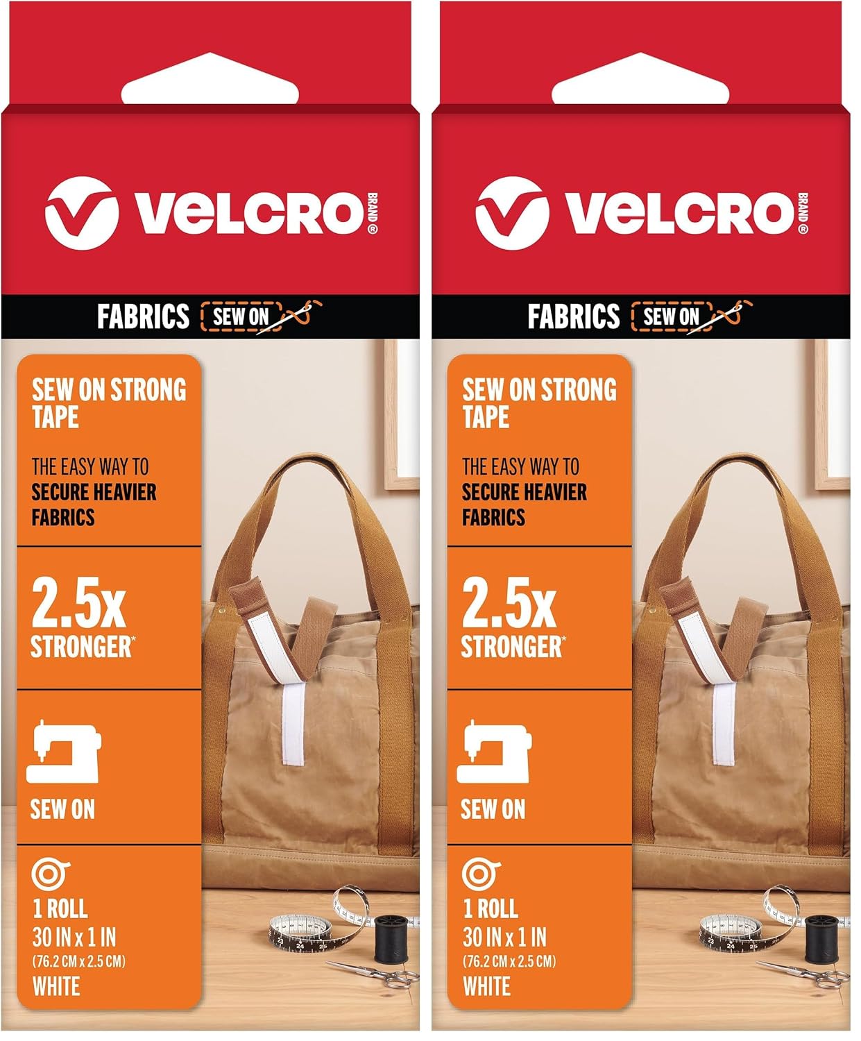 VELCRO Brand Sew On Strong Fabric Tape | 30 Inch Roll, Black
