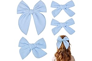 DEEKA Light Blue Hair Bows for Little Girls