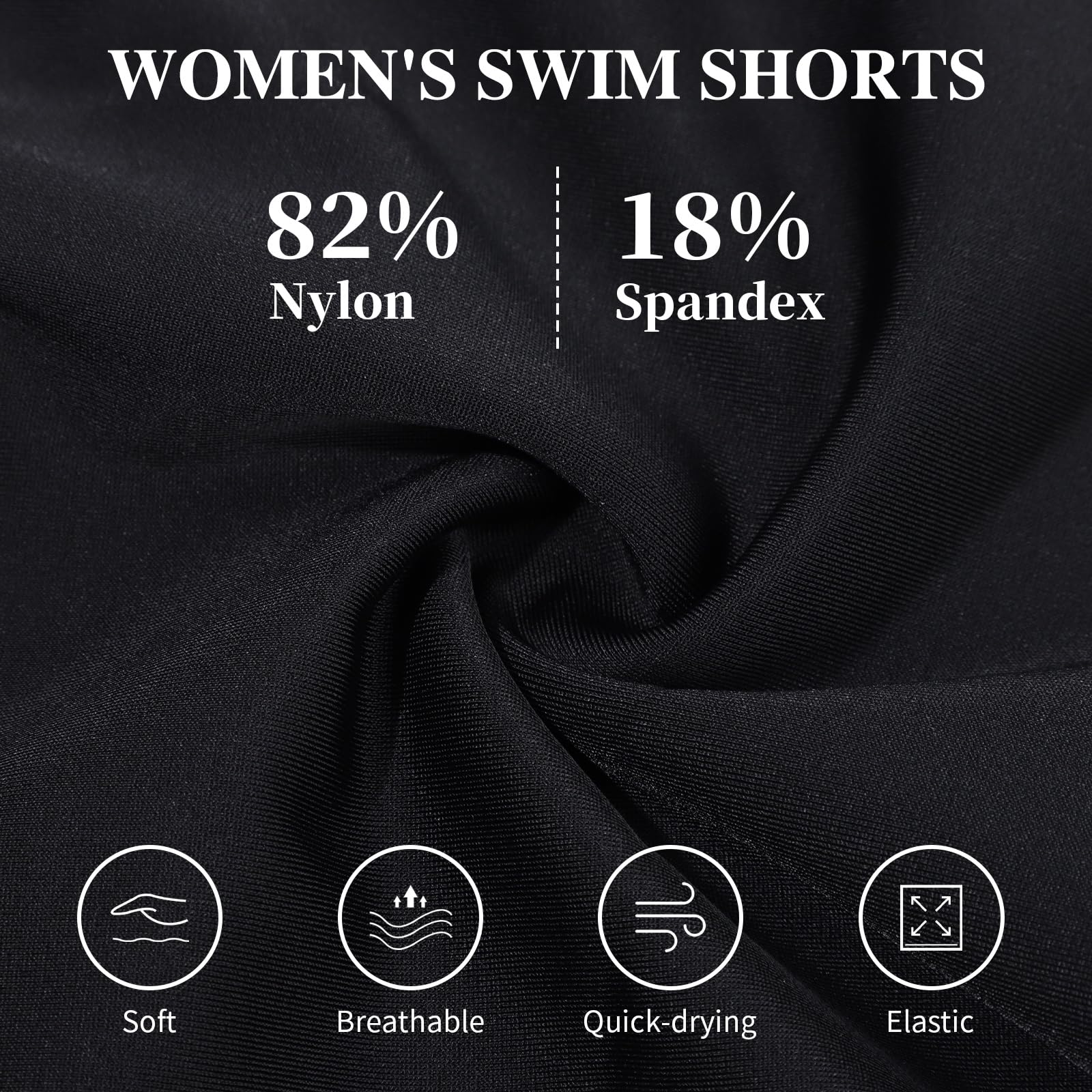 Lancry Short de bain pour femme - Noir - Short de bain - Short de bain