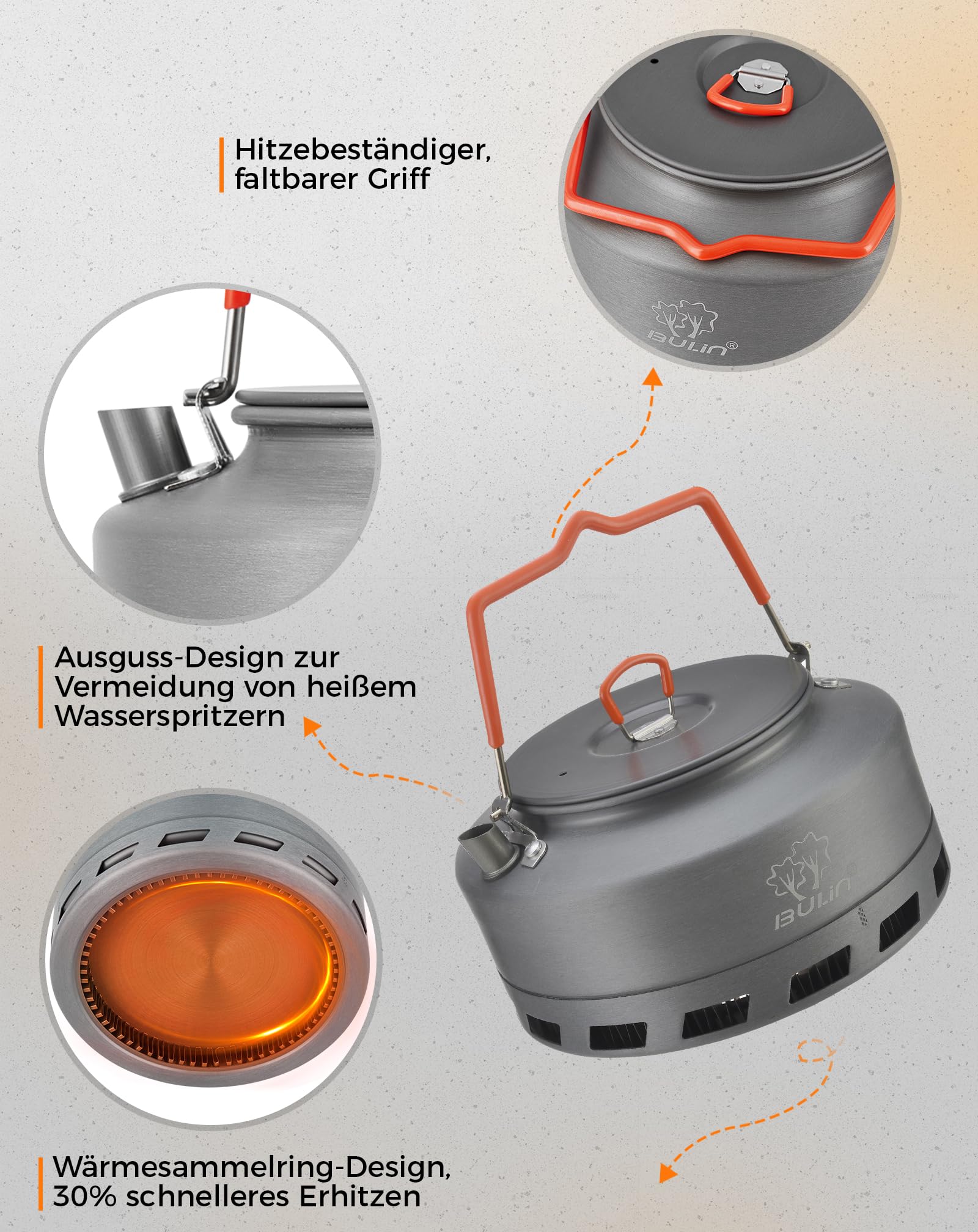 Campingkessel 1,6L Edelstahl - Tragbarer Wasserkocher Für Outdoor