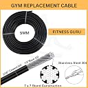 Fitness Guru® Premium Imported Gym Wire Rope – PU Coated Black Cable with Inner Steel Core for Gym Machines, Thickness- 5 MM, Length- 40 Meter gallery image