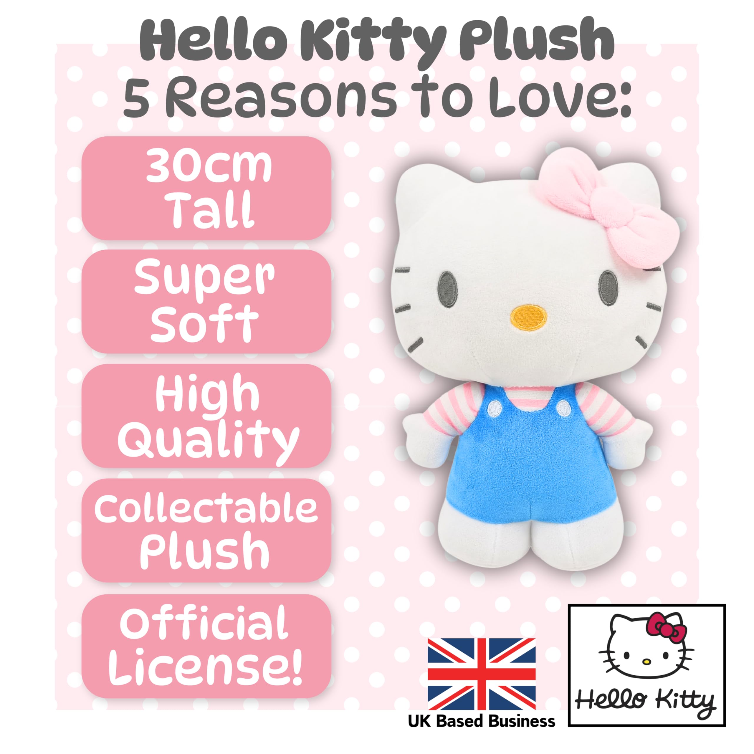 Simply Toys Official Hello Kitty Plush Doll 30cm, Blue, 30 centimeters - Image 2