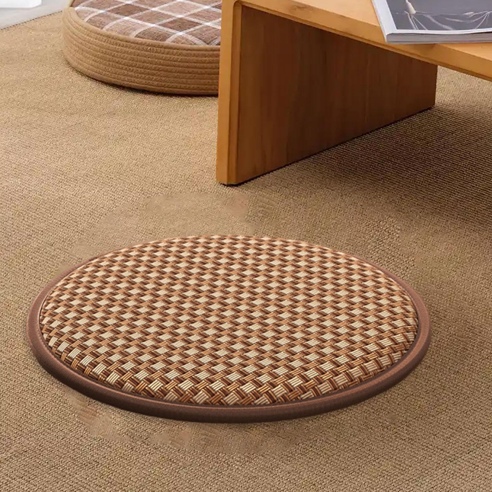 Tappetino Meditazione Antiscivolo Cuscino Tondo Decorativo Imbottitura Confortevole E Durevole Superficie Facile da Lavare Adatto per Seduta Domestica