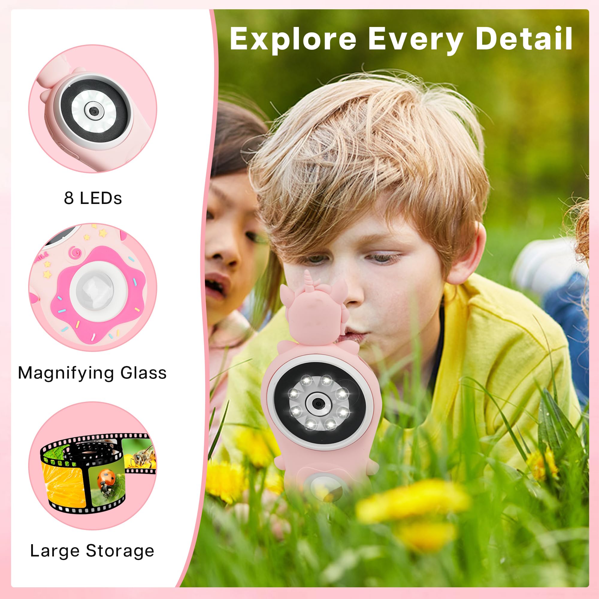 Microscope Usb Photo Vidéo Microscope Vtech USCAMEL Enfants Portable: 1000X Grossissement, Écran