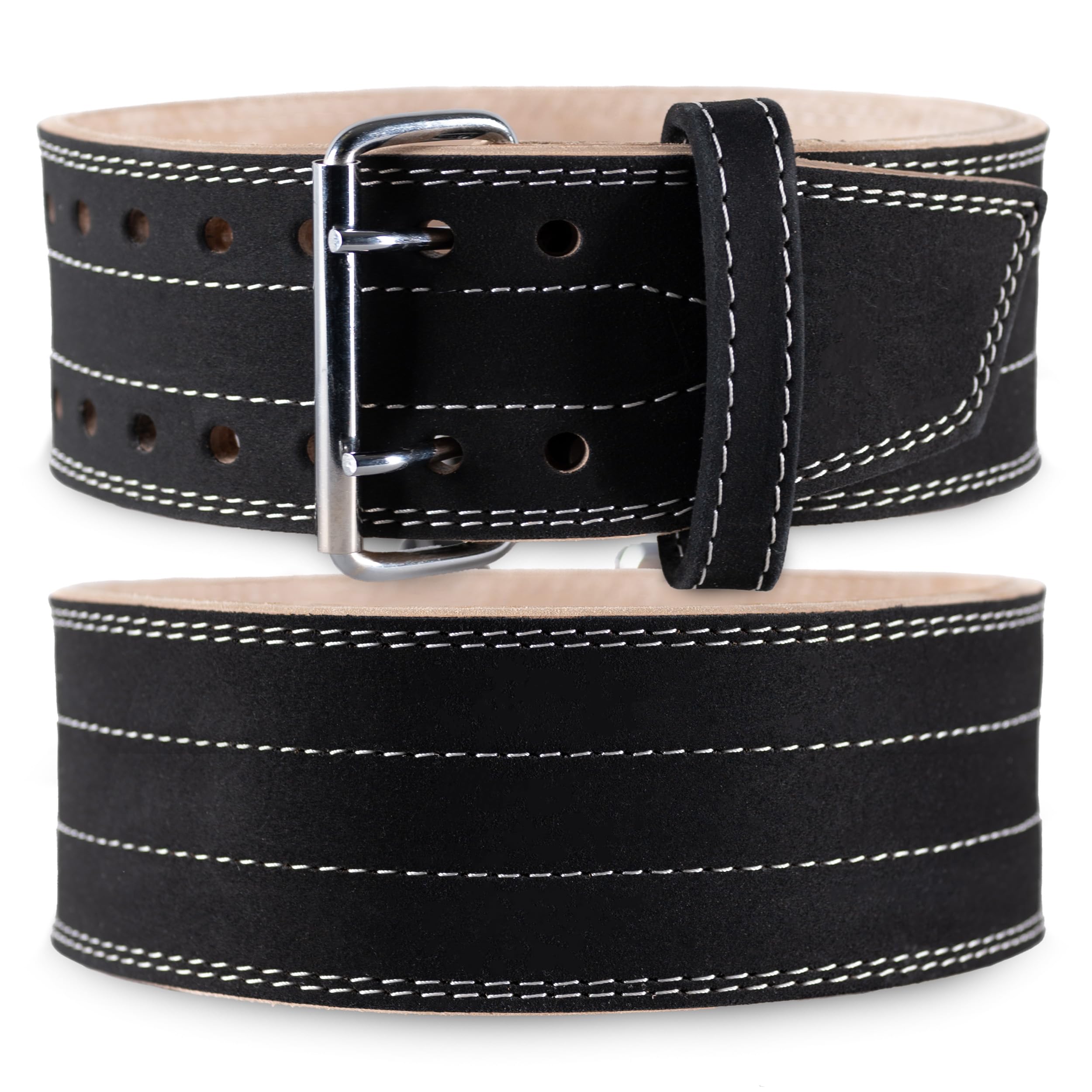 ATHLETIC AESTHETICS Premium Gewichthebergürtel KDK Gürtel aus echtem Büffelleder - 13 mm Powerlifting Belt mit Doppeldornschließe - Für Gewichtheben, Krafttraining & Fitness - Unisex