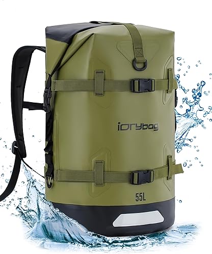 Miniatura 11 de IDRYBAG Mochila impermeable para viajes, kayak, canotaje, natación, embarque flotante de remo - Bolsa seca sumergible 35L/55L/85L Negro