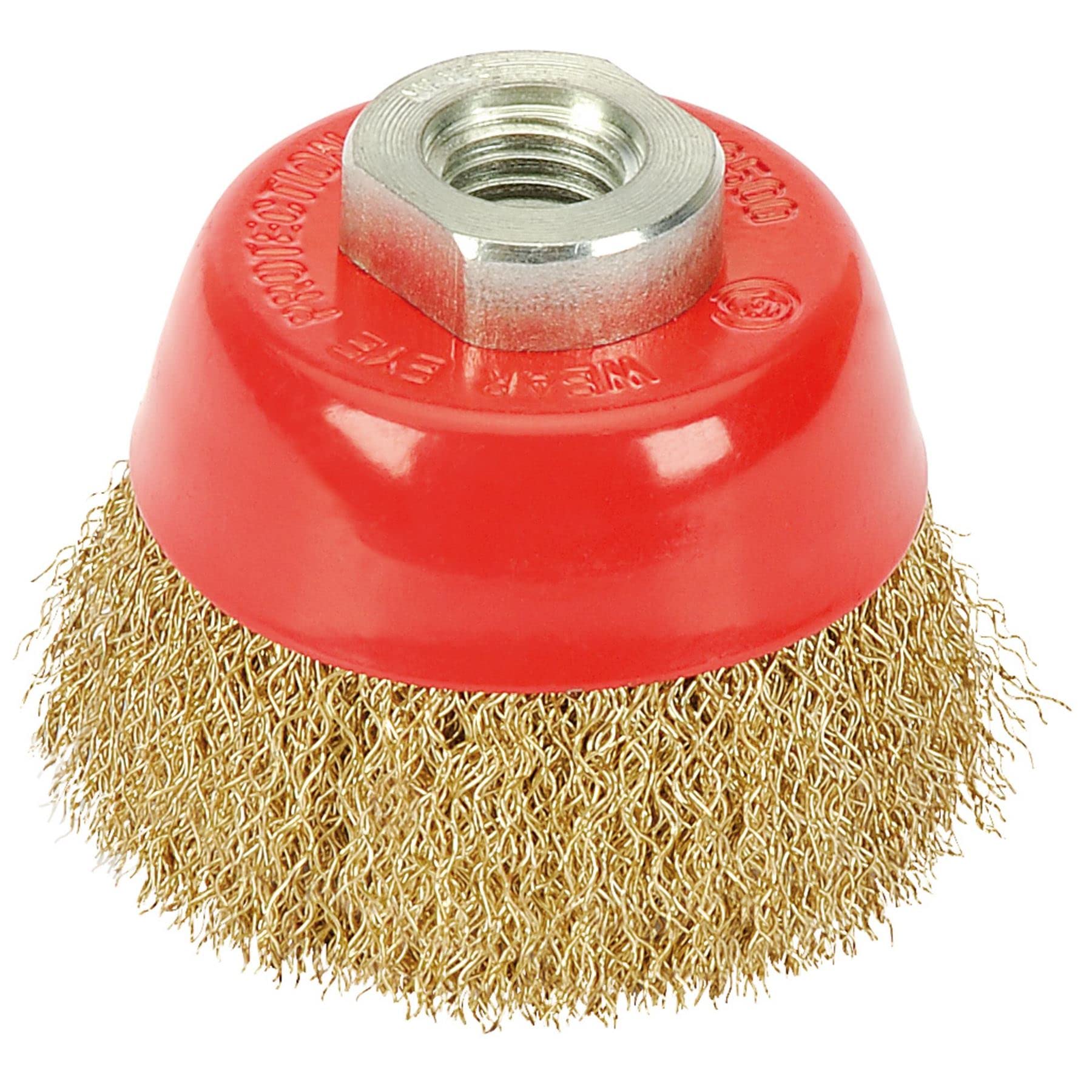 B&Q -   Brassed Steel Crimped Wire Cup Brush65mmM14 41443