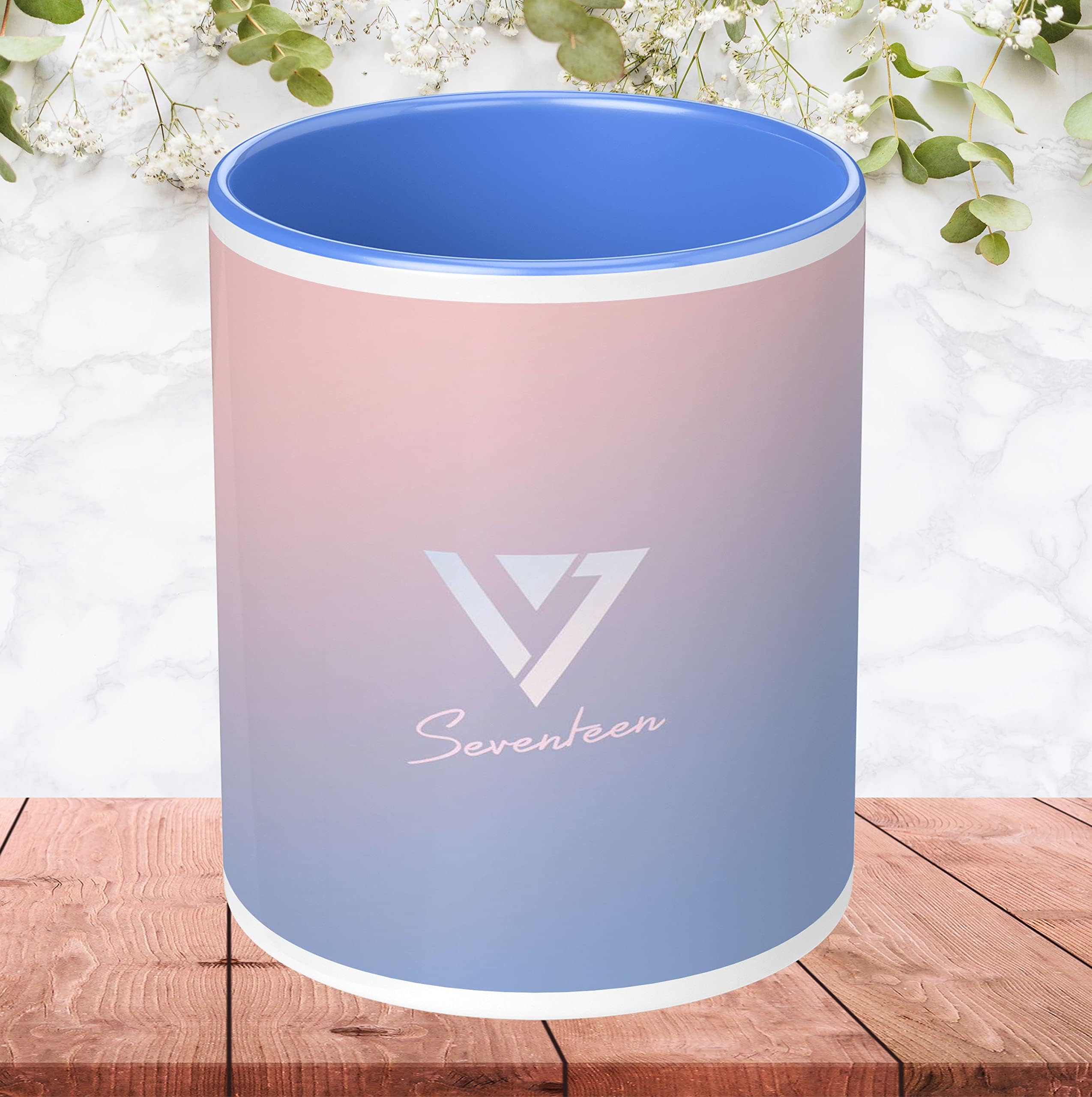 Seventeen Music Band Printed Coffee Mug for Girls Boys Kids Birthday Gift for Friends Mugs for Seventeen Kpop Music Lover S.Coups Joshua Hoshi Woozi DK Seungkwan Vernon and Dino Mugs For Gift (Microwave Safe Ceramic Mug-350ml) - KMB3TM 35