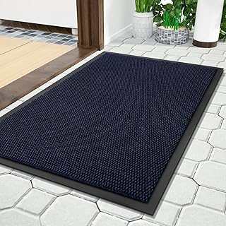 Yimobra Doormat Outdoor Indoor Entrance 29.5 x 17, All-Season All-Weather Front Door Mat, 100% Waterproof Welcome Matt for Floor Garage Outside Entry, Stain and Fade Resistant,Navy Blue