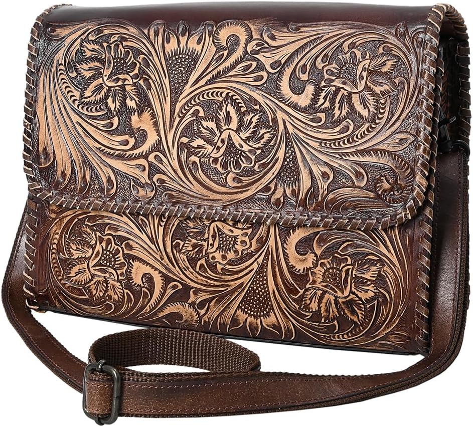 American Darling Wallet Beautifully Hand Tooled Genuine Leather Women Bag Western Handbag Purse | Handbags