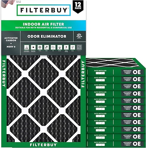 Filterbuy Filtro de aire MERV 8 de 24 x 30 x 1 pulgadas (paquete de 12), filtros de aire plisados para calefacción, calefacción, aire acondicionado