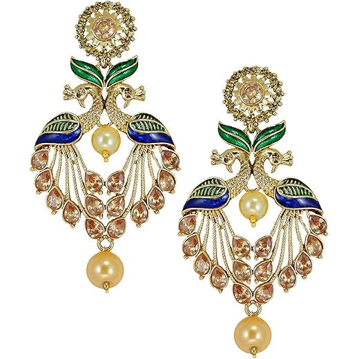 Zukhruf Oxidised Silver Pearl Drop Earrings