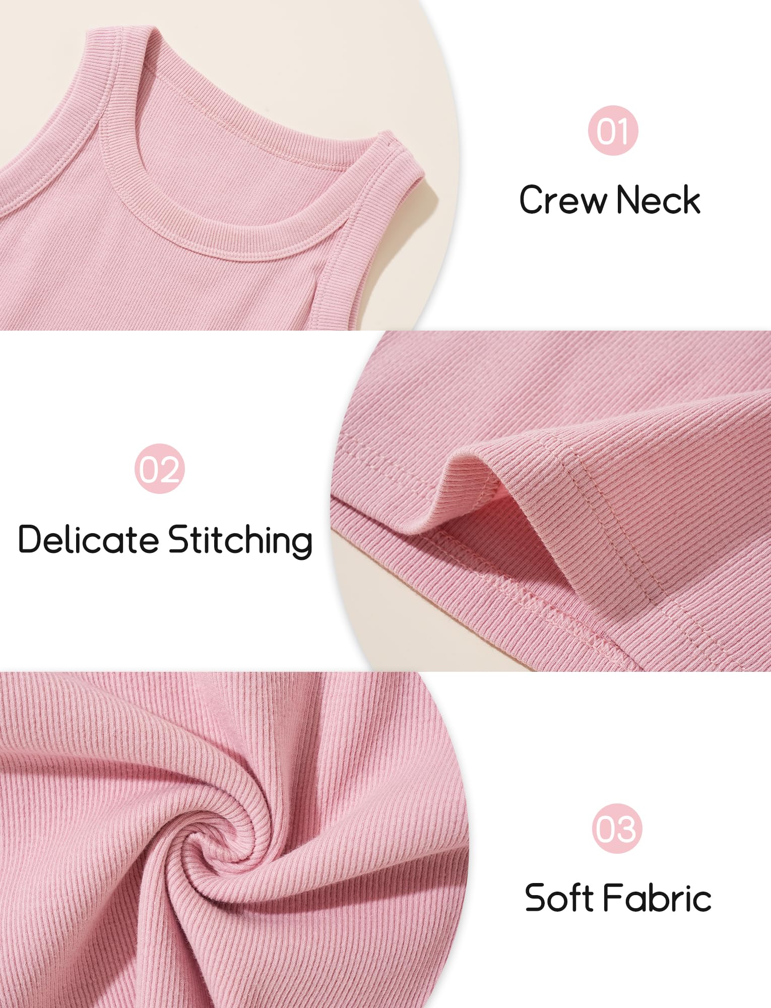 FEOYA Lot de 2 Débardeurs Fille Coton A Haut sans Manches Élastique Confortable Camisole Fille sous-Vêtement Tank Top Basique Sport Été pour Enfant 2-14 Ans