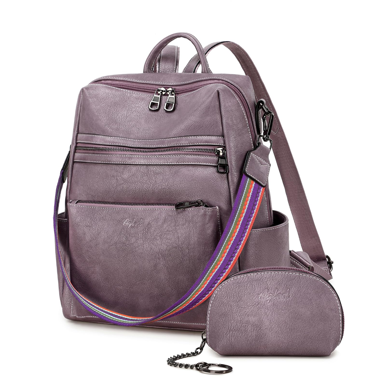 AGLOD Leather Backpack Purse for Women Designer Ladies Shoulder Bag Fashion Faux Work Travel Handbags