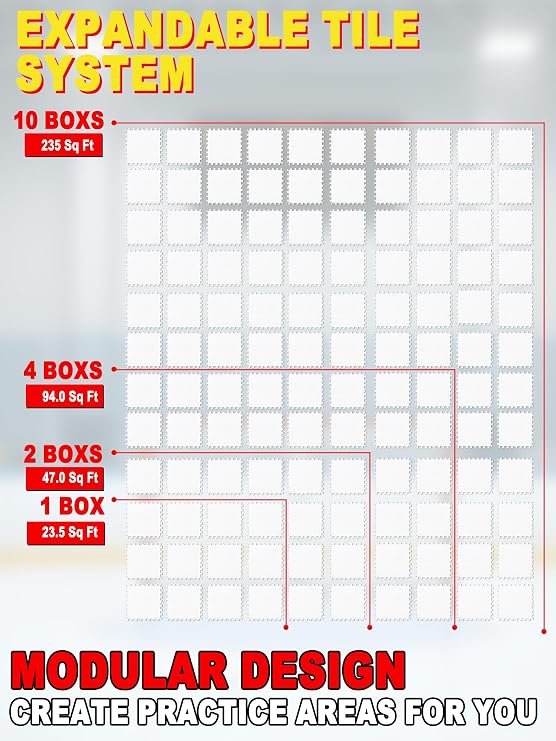 kasifei Hockey Synthetic Ice Tiles, 12 Pack (23.5 SQFT)