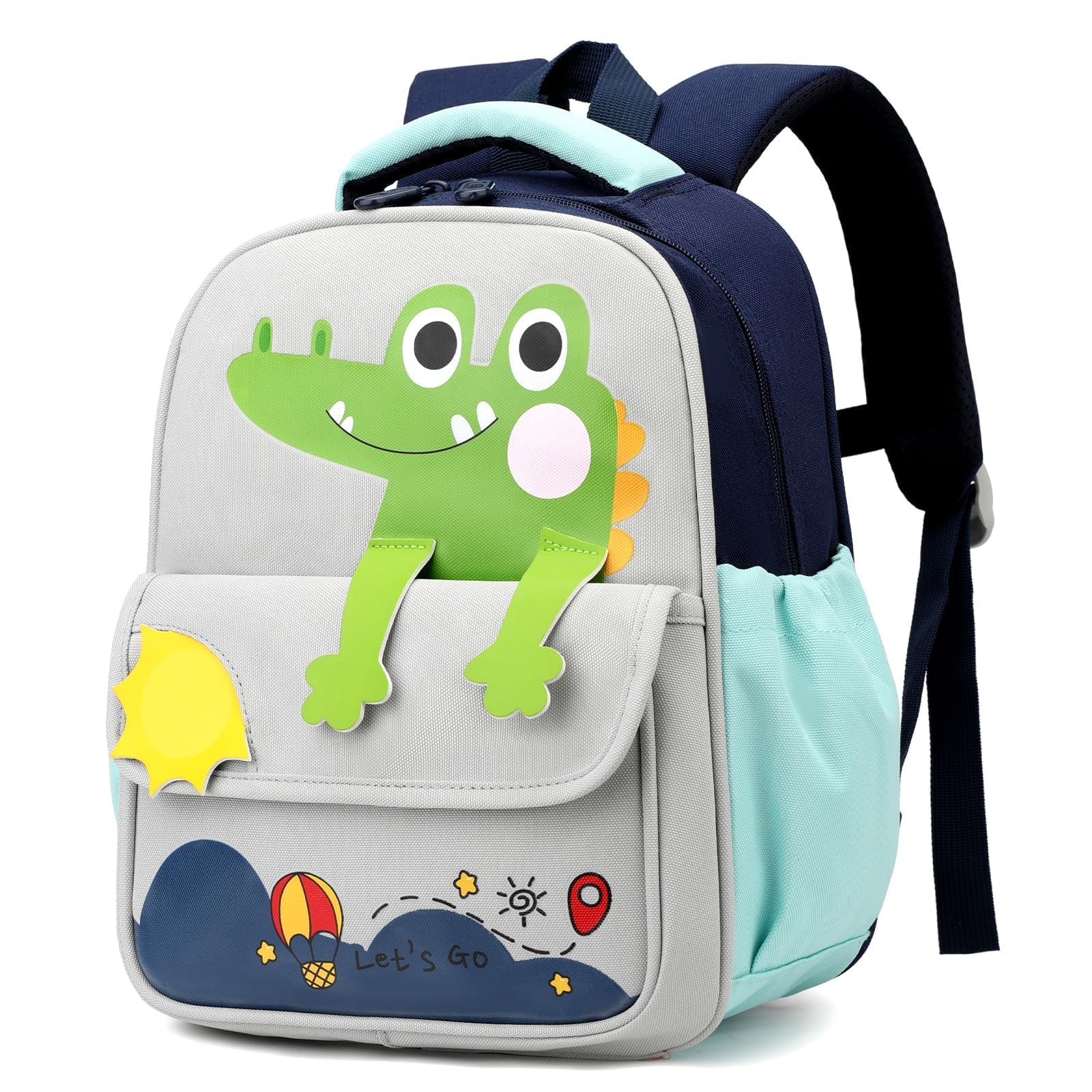 PROTAURI Sac a Dos Enfants pour Garçon 2-6 Ans, Sac a Dos Maternelle avec Sangle de Poitrine, Confortable, Hydrofuge, Cartable Maternelle Respirant et Léger, Bleu