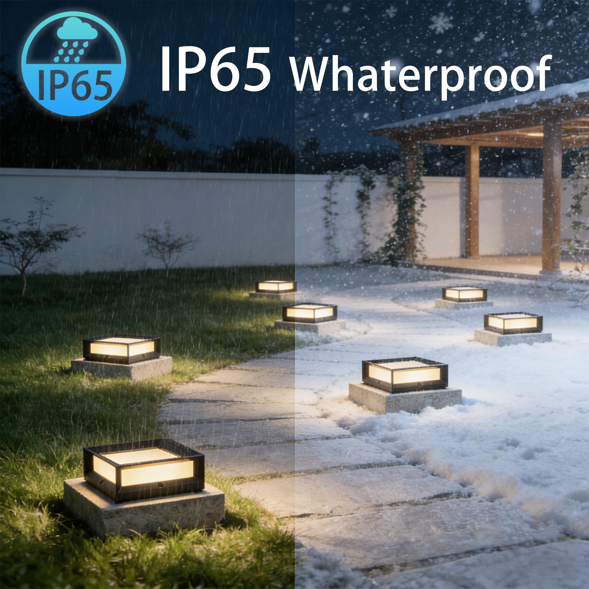 Lampioni da Giardino Esterno LED 15W Lampada da Pilastro Giardino Antracite Paletto Luce da Giardino Esterno Colonna IP65, Bianco Caldo Lampione da Sentieri Palo per Lanterna Villa