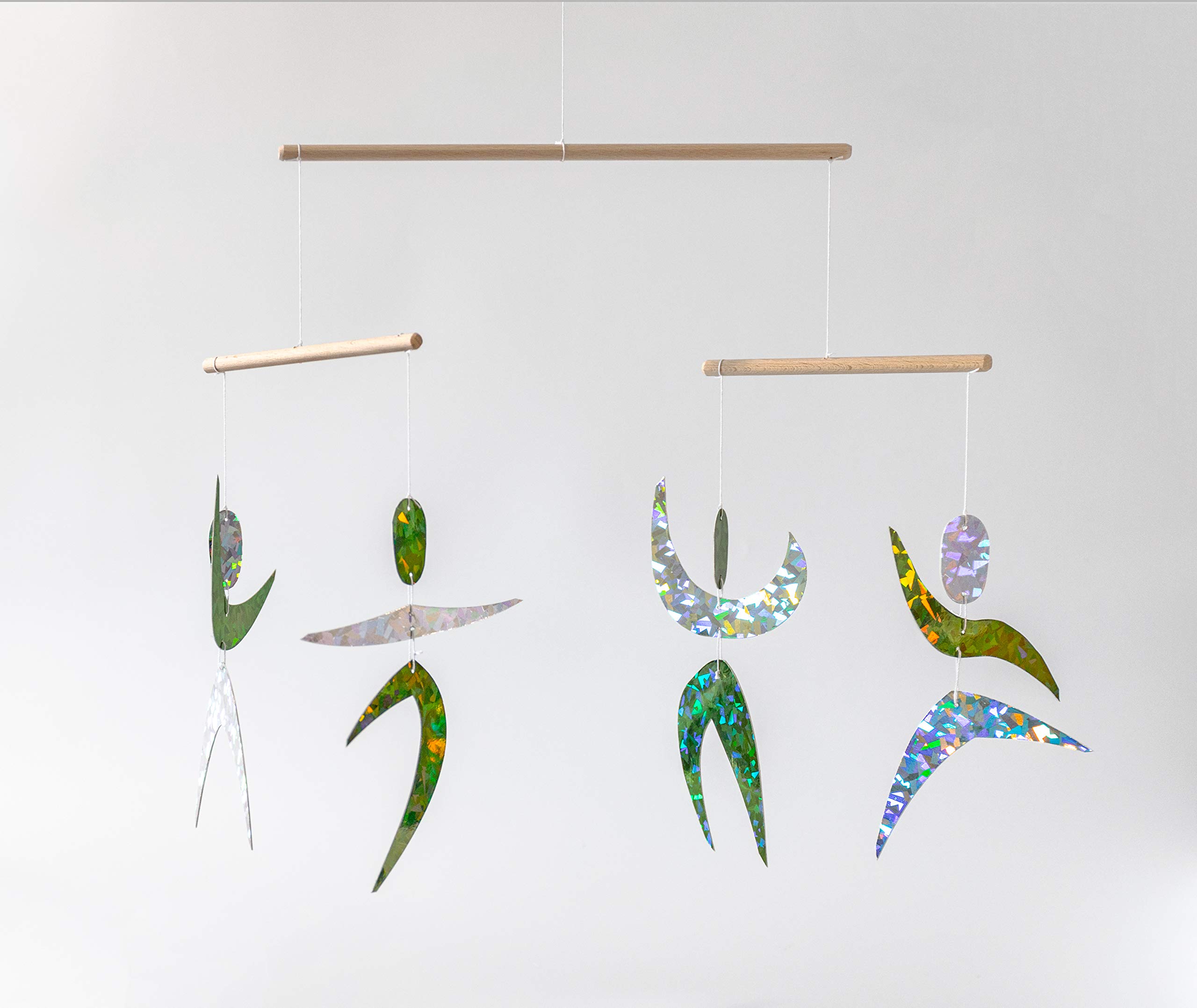 Set of 5 Montessori inspired mobiles - Black and white mobile, Orange Gobbi, Dancers, Octahedron, Rainbow. Montessori mobile. Baby mobile. Hanging mobile. Crib toy.