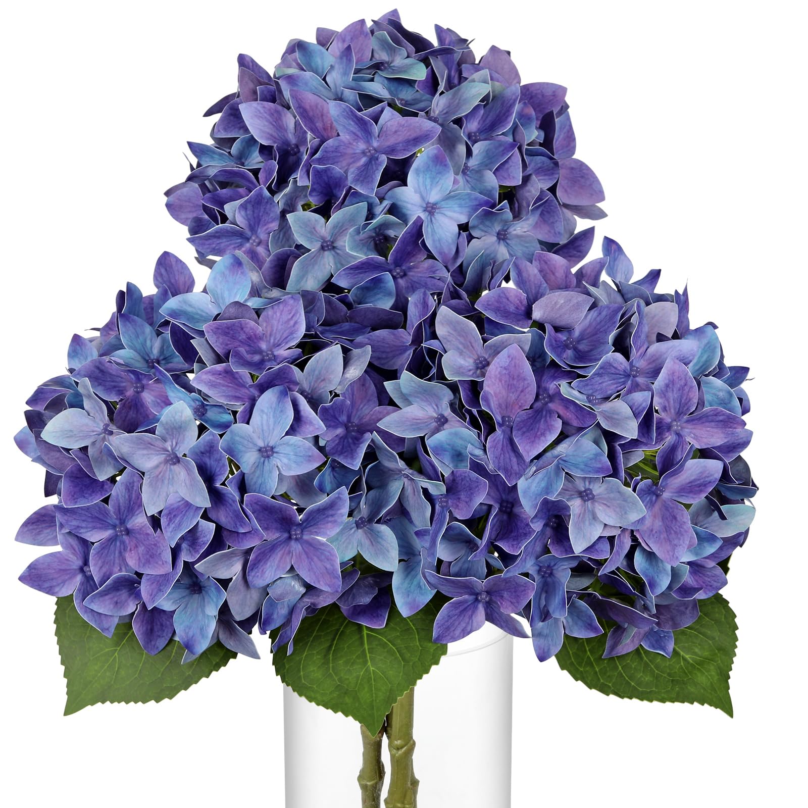 Briful Set of 3 Hydrangea Artificial Flowers - 23.6" Tall Artificial Hydrangea Long Stems, Real Touch 7" Large Flower Head Decorative Faux Flowers for Vase, Centerpiece, Wedding, Home Décor