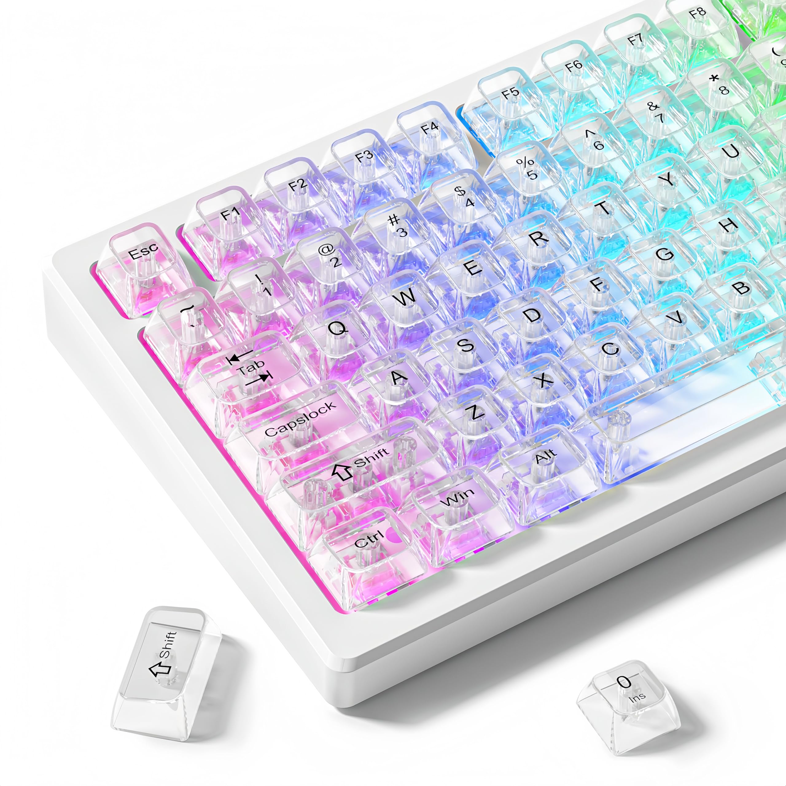 dagaladoo Clear keycaps Set,Translucent Keyboard keycaps,Jelly Key caps