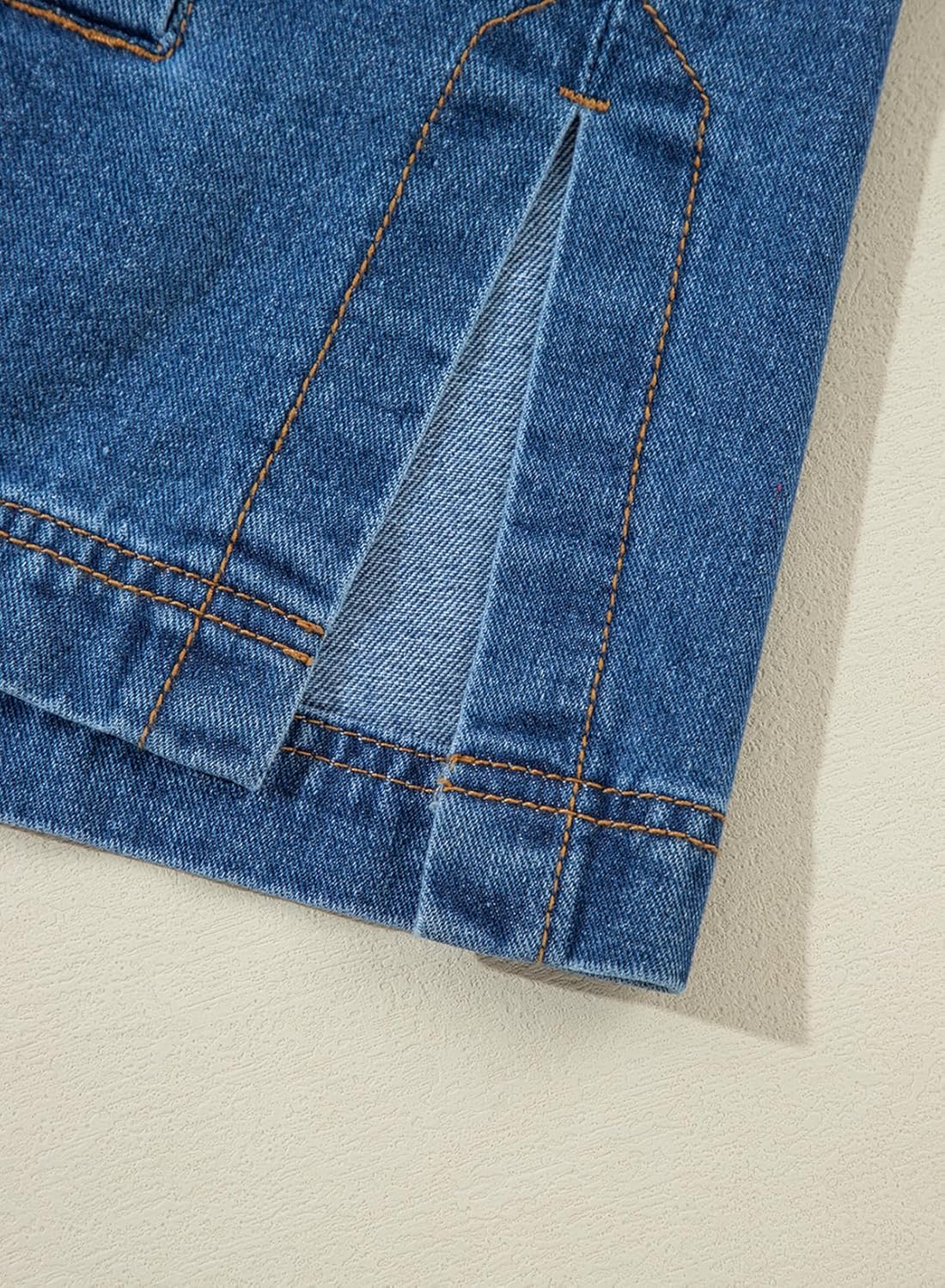 Sidefeel Women's Jean Jacket Oversized Boyfriend Button Up Long Sleeve Split Zimbaplatinum Denim Jackets - Image 5