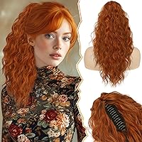 Vista 18 de BARSDAR Extensión de cola de caballo marrón – Extensiones de cabello de cola de caballo con clip de garra de 18 pulgadas para mujer, extensiones