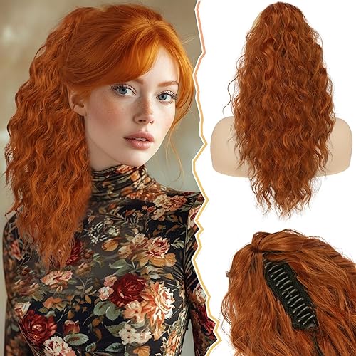 Miniatura 18 de BARSDAR Extensión de cola de caballo marrón – Extensiones de cabello de cola de caballo con clip de garra de 18 pulgadas para mujer, extensiones