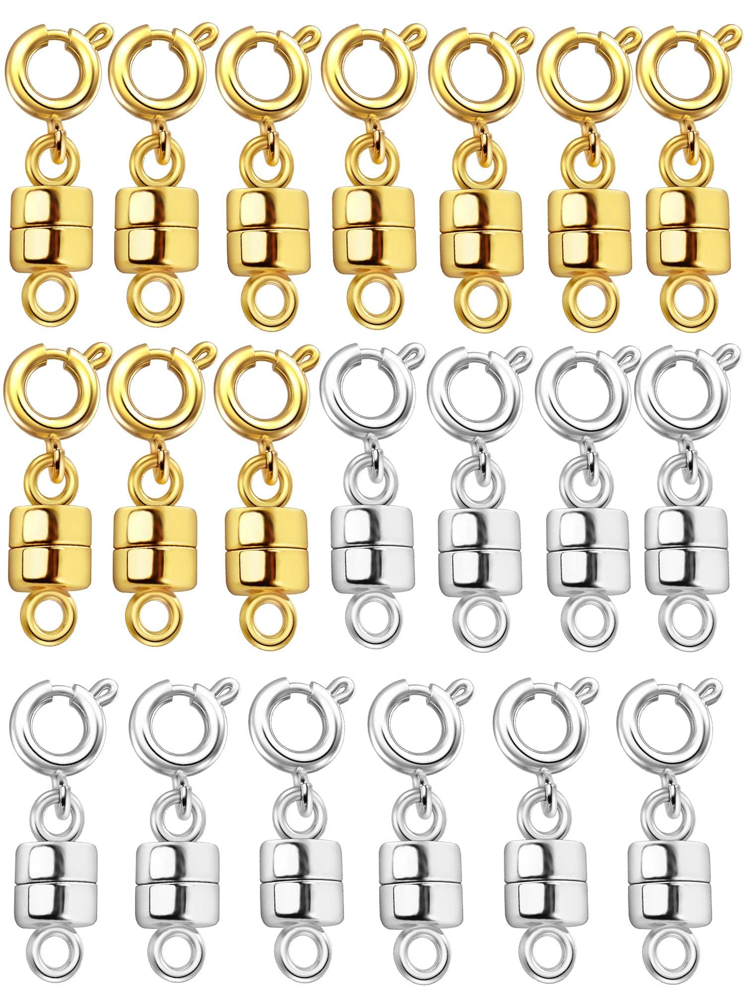 Dailyacc Magnetic Necklace Clasps and Closures - Safety 14 K Gold and Silver Jewelry Converters for Bracelets Chain Extender