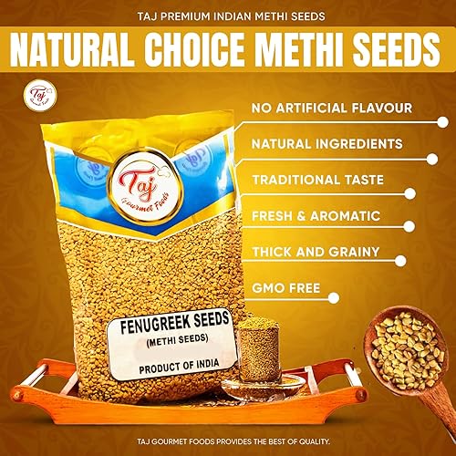 Miniatura 4 de TAJ Premium Indian Methi Seeds Semillas de alholva Trigonella foenum graecum 7 onzas