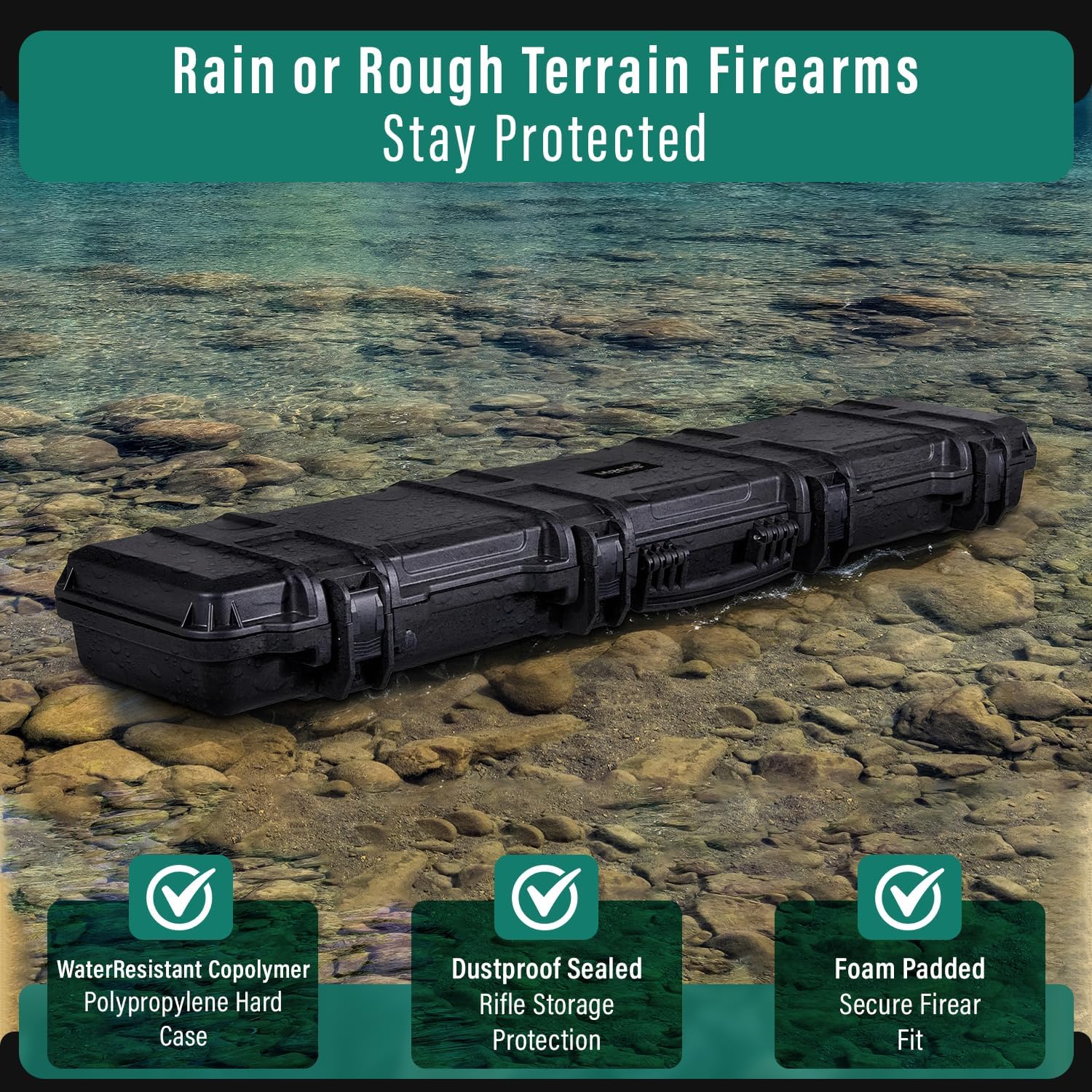 Merdia Gun Case Precision Hard Locking Rifle Cases Ultra Protective Case Intensive Convoluted Foam Shot Gun Case | AR Accessories | Rifle Bag | Hard Gun Cases for Rifles | Shotgun Case