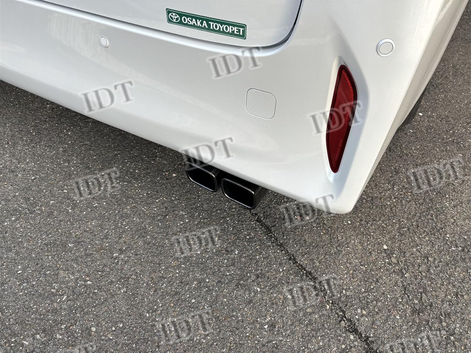 IDT ミニウエス付 新型 40系 アルファード パーツ マフラーカッター 二本出し スクエア 2本出し 焼き 脱落防止付き デュア