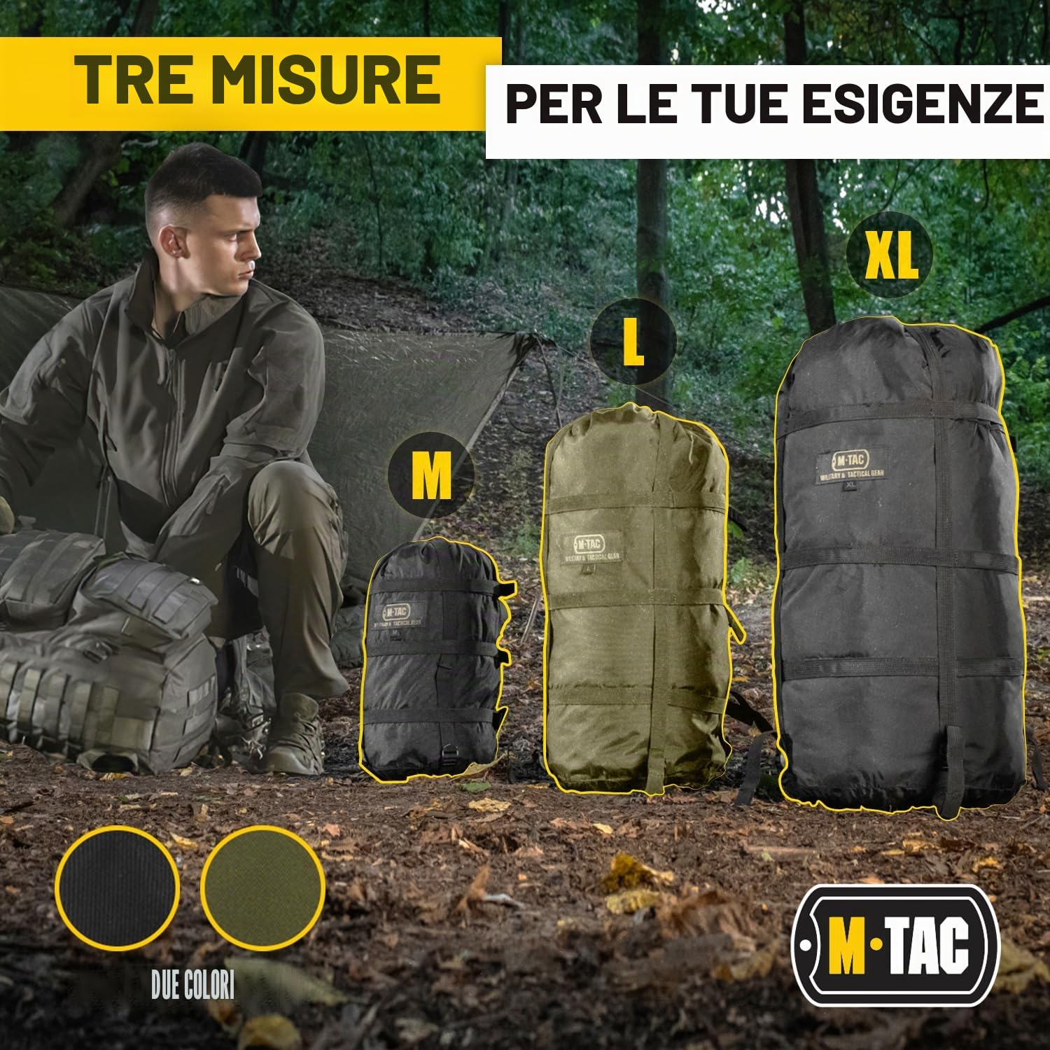 M-Tac Sacco a pelo a compressione, militare, impermeabile, leggero, in nylon, per viaggi, campeggio, escursionismo, attività all'aperto, 12 litri, taglia M