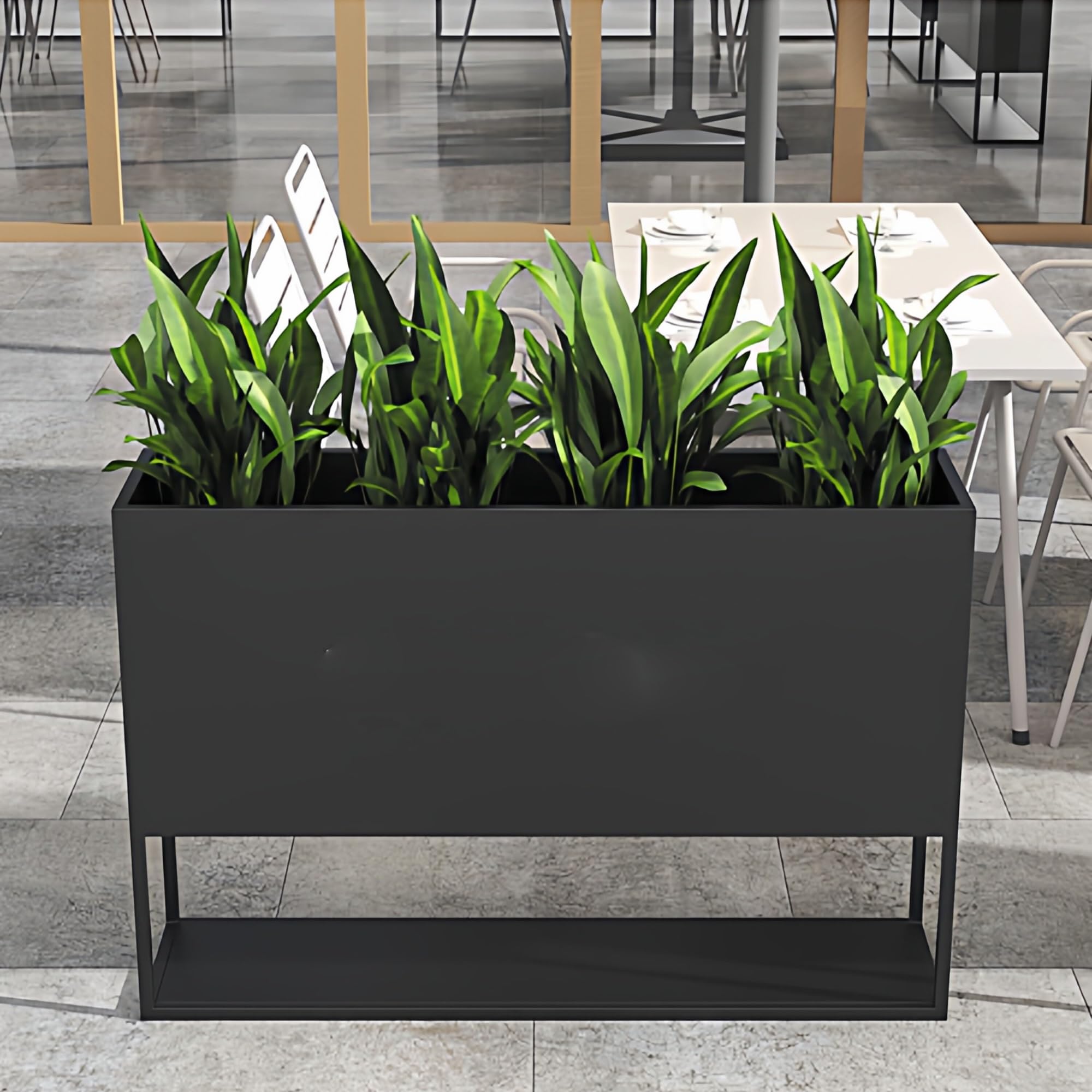 Al Aire Libre Macetero con Valla divisoria, Recipiente for Plantar al Aire Libre Caja de Flores(Medio)