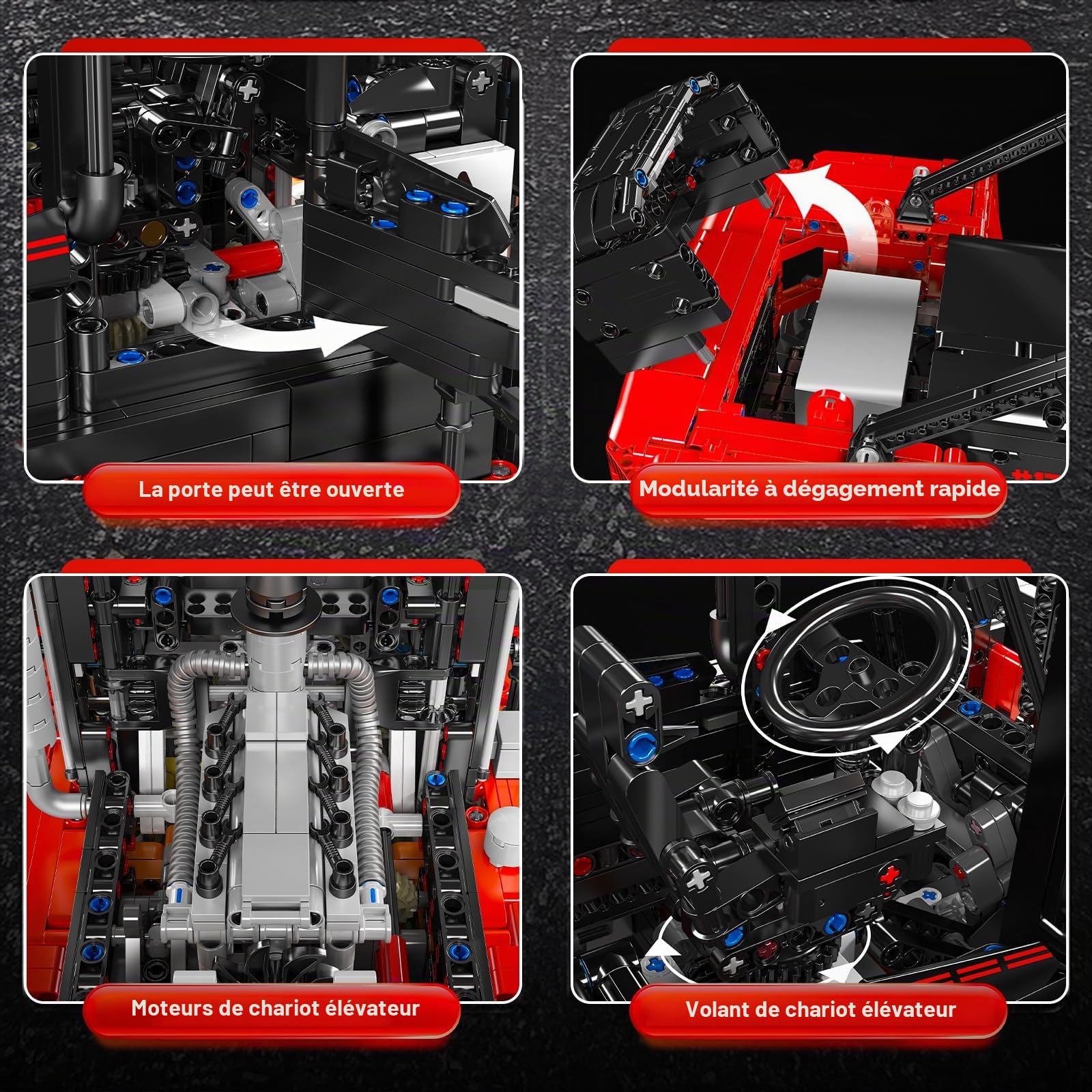 Mould King 17045 Technique Chariot élévateur lourd, kit de modélisation de camion pour adultes à l'échelle 1:6 avec détails authentiques, RC contrôlé par application avec Control+ (4579 pièces)