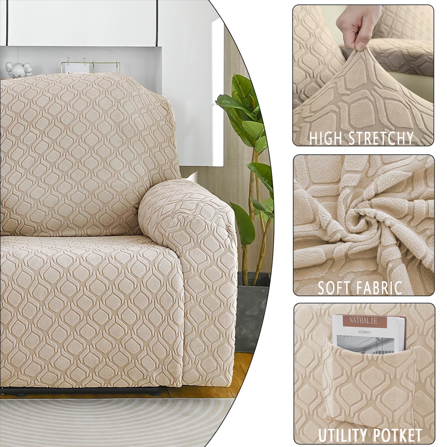 OKUYUK Recliner Chair Cover - Image 2