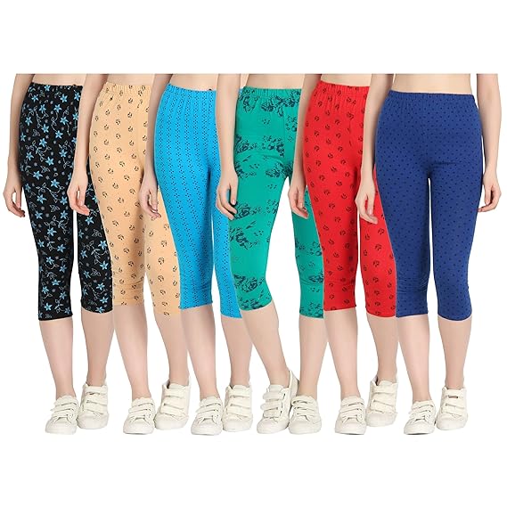 Printed Capri for Womens/Girl Pack of 6