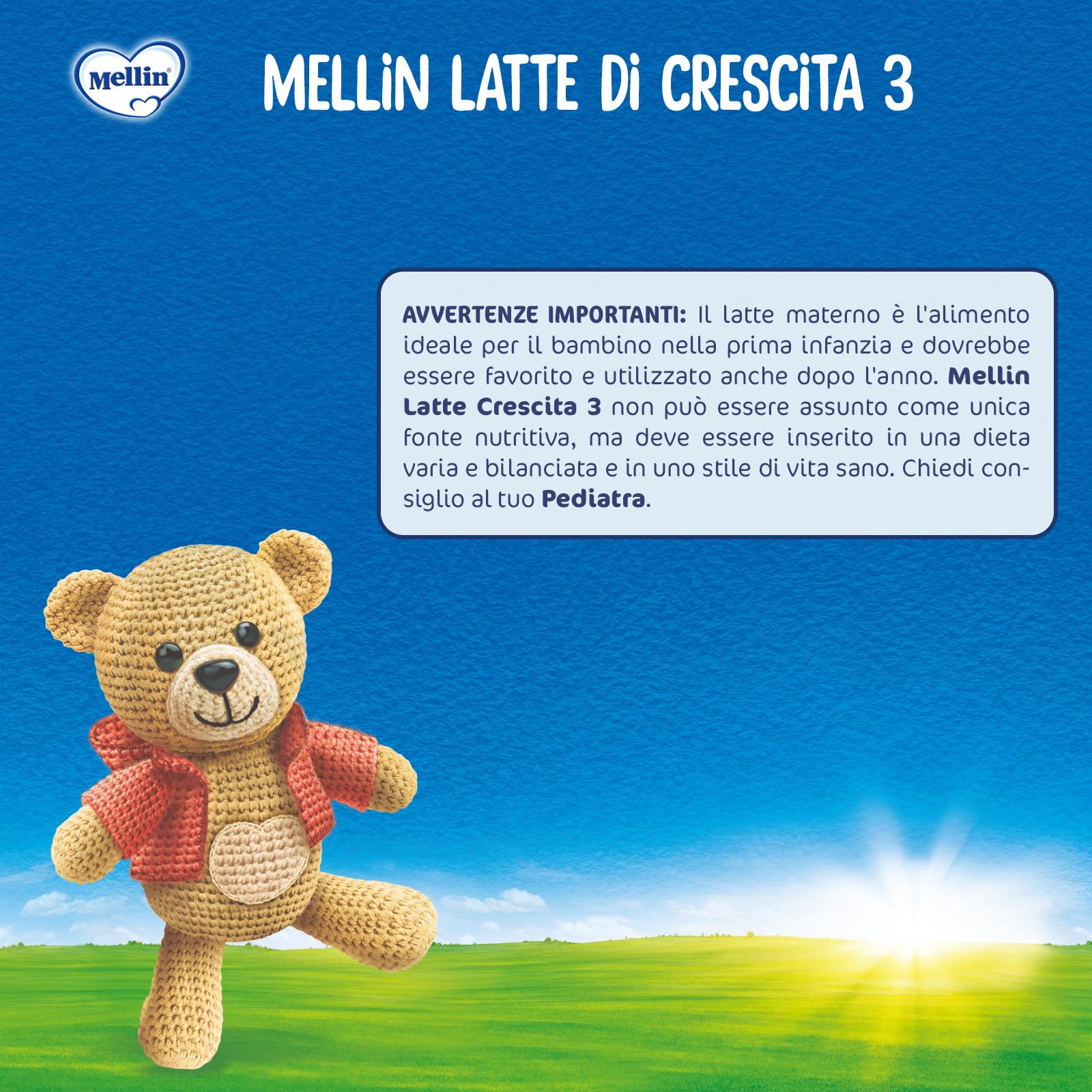 Mellin 3 - Latte di Crescita Liquido per Bambini dal 1° anno compiuto al 2° anno, Pronto all'uso - Formato Convenienza da 6 litri (6x1L)