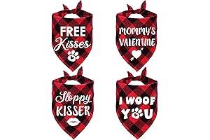 STMK 4 Pack Valentine's Day Dog Bandanas for Unforgettable Valentine's Day Festivities