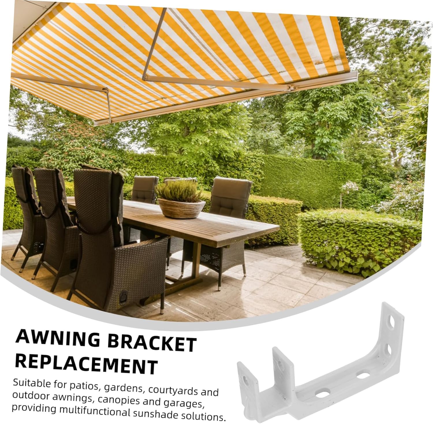 Ciieeo Square Tube Awning Mounting Bracket Weather Resistant Roof Support for Retractable Electric and Manual Sunshade Canopy Wall Mount Hardware Compatible with Standard Awnings