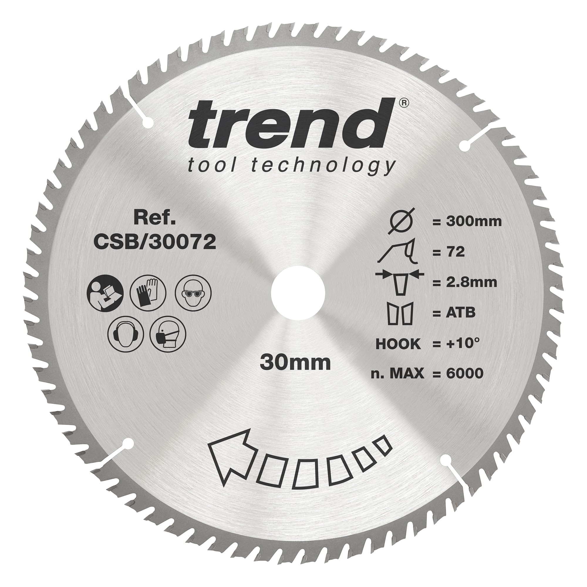 Trend CRAFTPRO Wood Cutting Saw Blade 300mm 72T 30mm