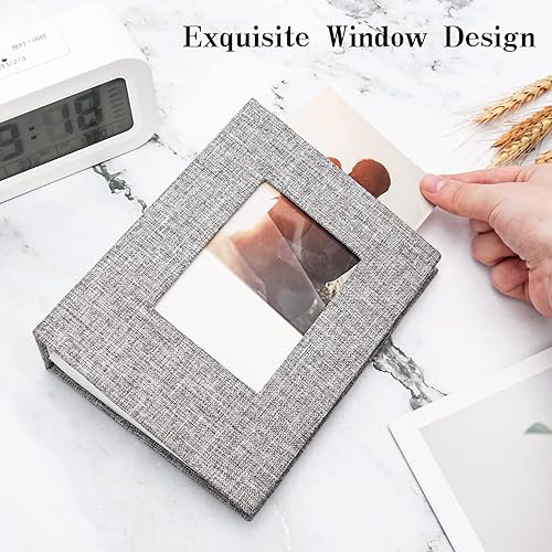 Miniatura 4 de Vienrose - Álbum de fotos de 4 x 6pulgadas, 100páginas, cubierta de lino con ventana frontal, para bebés, bodas, familias, niños y aniversarios